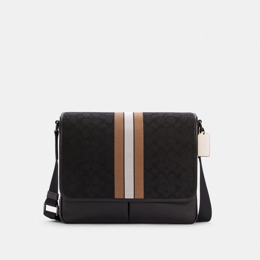 Thompson Map Bag In Signature Jacquard With Varsity Stripe
