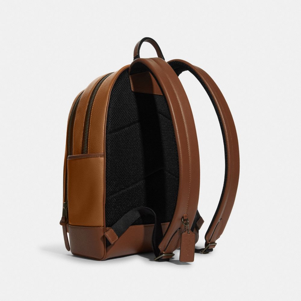 Coach multi-pocket leather backpack in Brown