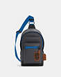 COACH®,WEST PACK WITH QUILTING,Medium,Gunmetal/Midnight Multi,Front View