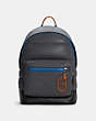 COACH®,WEST BACKPACK WITH QUILTING,X-Large,Gunmetal/Midnight Multi,Front View