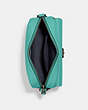 COACH®,HUDSON CROSSBODY BAG,Leather,Medium,Gunmetal/Blue Green,Inside View,Top View