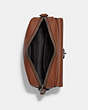 COACH®,HUDSON CROSSBODY BAG,Leather,Medium,Gunmetal/Saddle,Inside View,Top View