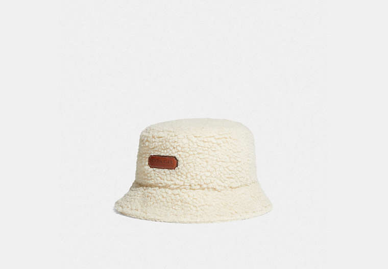 COACH®,SHERPA BUCKET HAT,STONE,Front View