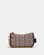 COACH®,SWINGER BAG 20 IN SIGNATURE JACQUARD WITH QUILTING,Signature Jacquard,Small,Brass/Oak Maple,Front View