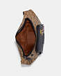 COACH®,COACH X JEAN-MICHEL BASQUIAT TRACK BELT BAG IN SIGNATURE CANVAS,Leather,Medium,Gunmetal/Khaki Multi,Inside View,Top View