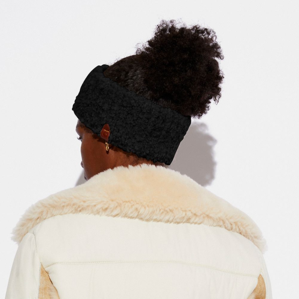 COACH®,Fleece Textured Headband,,Detail View