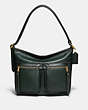 COACH®,ANDIE SHOULDER BAG,Smooth Leather,Medium,Brass/Amazon Green,Front View