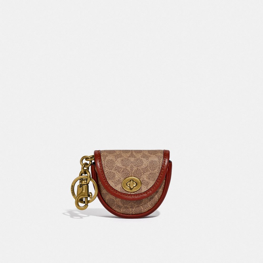 COACH® | Mini Saddle Bag Charm In Signature Canvas