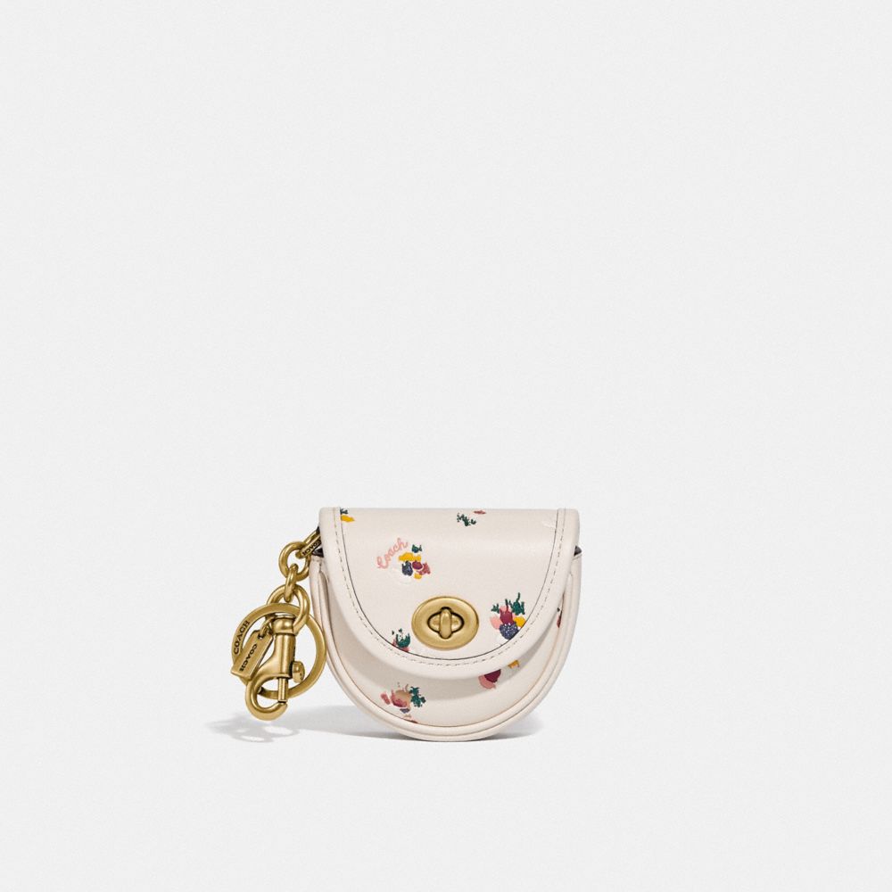 COACH® | Mini Saddle Bag Charm With Paint Dab Floral Print