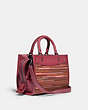 COACH®,ROGUE BAG 25 IN UPWOVEN LEATHER,Upwoven Leather/Smooth Leather,Medium,V5/Rouge Multi,Angle View