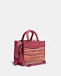 COACH®,ROGUE 17 IN UPWOVEN LEATHER,Upwoven Leather/Smooth Leather,Medium,V5/Rouge Multi,Angle View