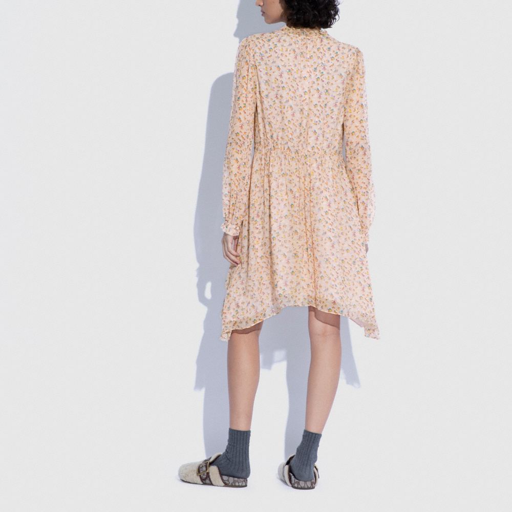 COACH®,PRINTED SHORT DAY DRESS,Pale Pink/Brown,Scale View
