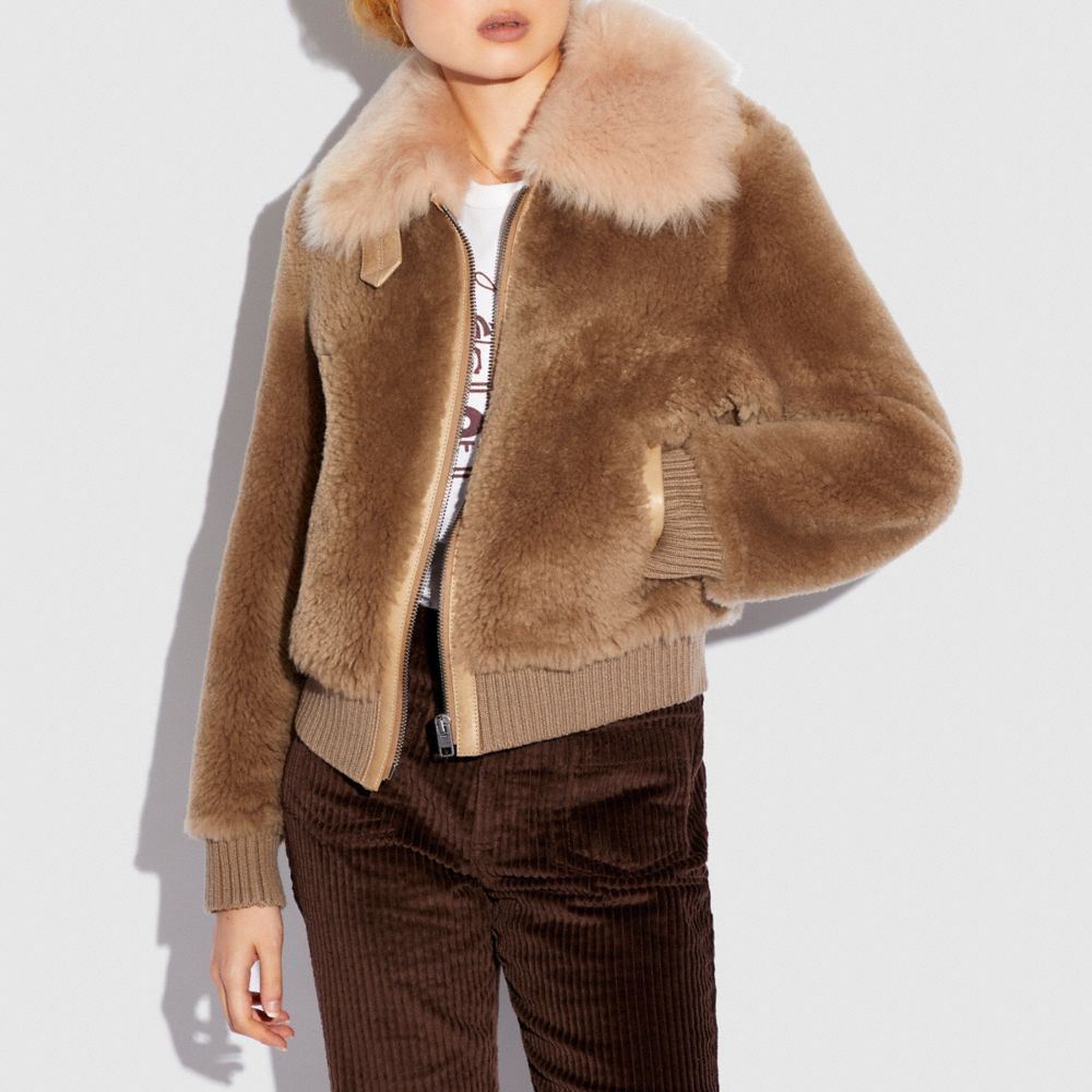 COACH®,Shearling Bomber,,Scale View