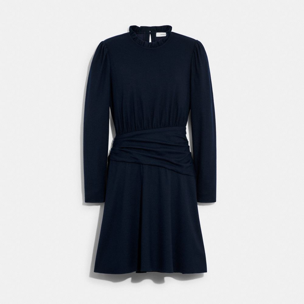 COACH®,JERSEY DRESS,NAVY,Front View
