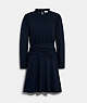 COACH®,JERSEY DRESS,NAVY,Front View