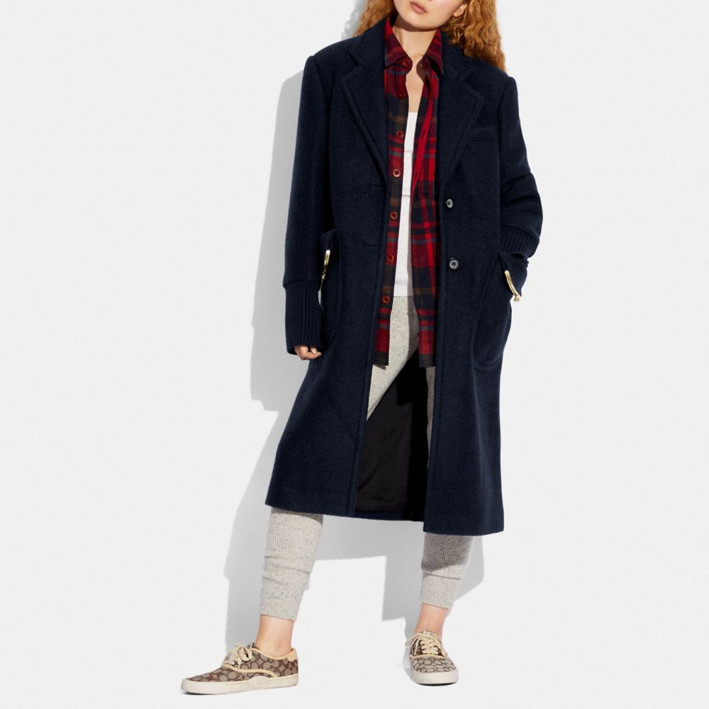 Jersey Coat In Recycled Wool And Recycled Polyester