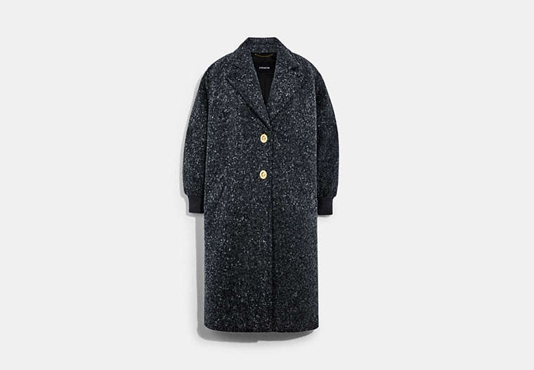 COACH®,OVERCOAT,wool,Charcoal,Front View