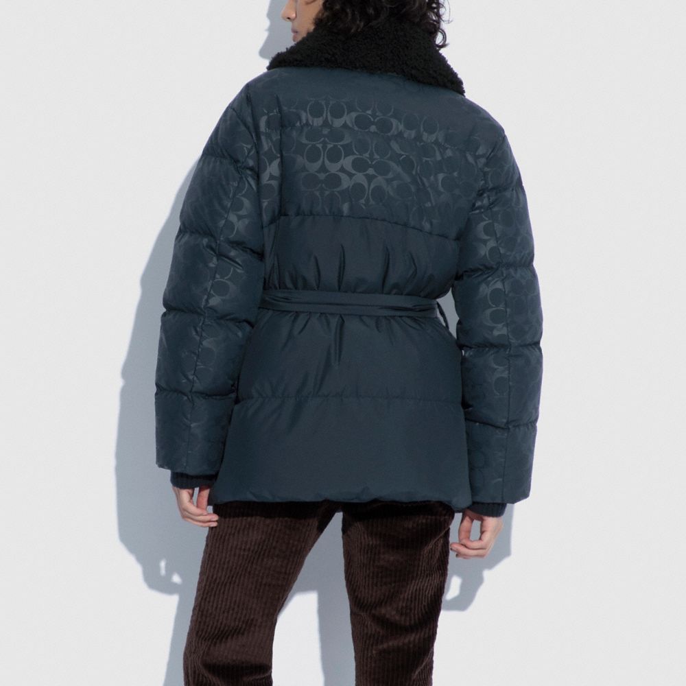 COACH®,Belted Puffer In Recycled Polyester,,Scale View