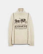 COACH®,HORSE AND CARRIAGE SWEATER,Wool/Cashmere,Oat,Front View