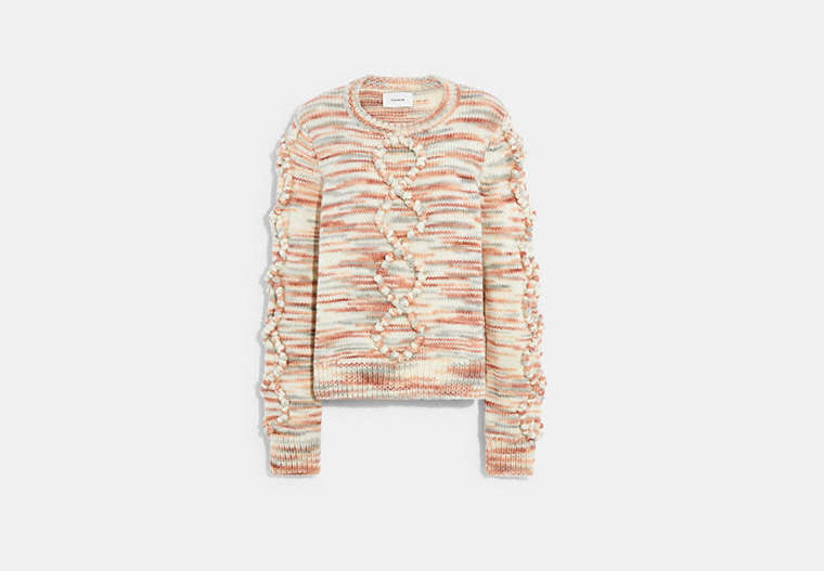 COACH®,SPACE DYE BOBBLE SWEATER,Rose,Front View
