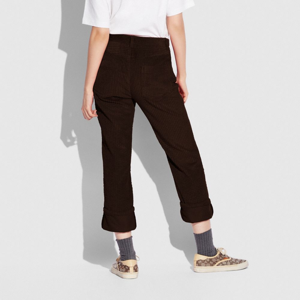 COACH®,CORDUROY PANTS,cotton,Dark Teak,Scale View