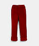 COACH®,CORDUROY PANTS,cotton,Red.,Front View
