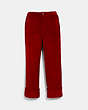 COACH®,CORDUROY PANTS,cotton,Red.,Front View