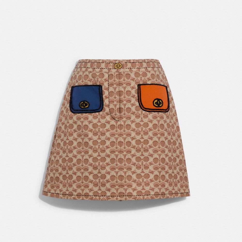 COACH®,Trompe L'oeil Skirt,,Front View