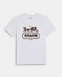 COACH®,HORSE AND CARRIAGE T-SHIRT IN ORGANIC COTTON,cotton,Vintage Ivory,Front View