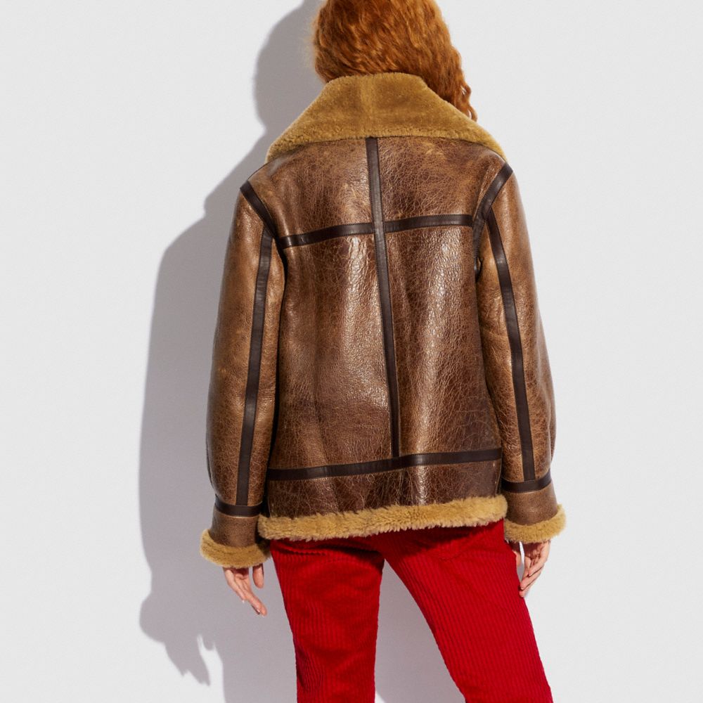 Coach shearling jacket on sale mens