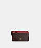 COACH®,DOUBLE ZIP WALLET IN SIGNATURE CANVAS,pvc,Mini,Gold/Brown 1941 Red,Front View