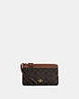 COACH®,DOUBLE ZIP WALLET IN SIGNATURE CANVAS,pvc,Im/Brown/Redwood,Front View