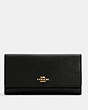COACH®,SLIM TRIFOLD WALLET,Leather,Gold/Black,Front View