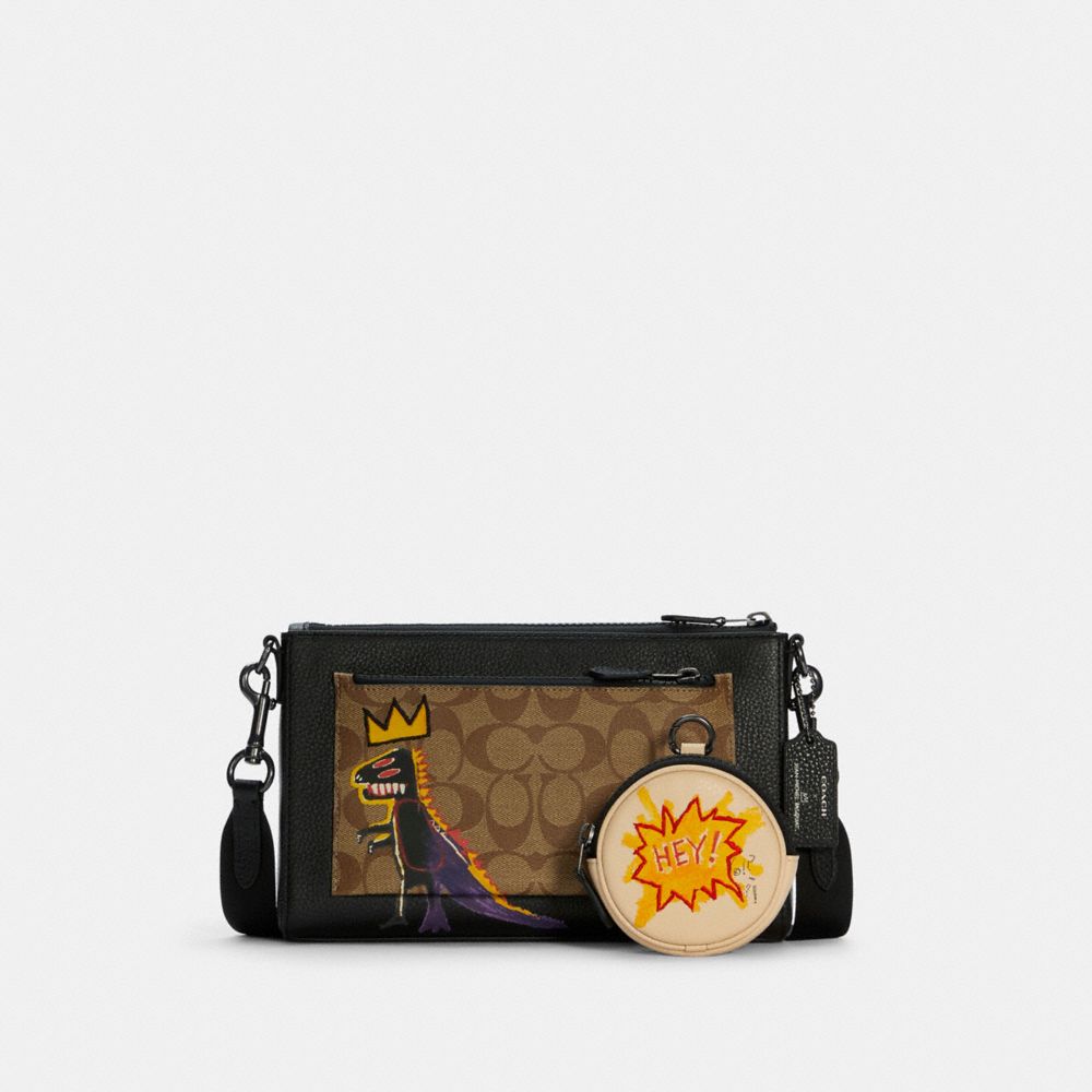 Coach X Jean Michel Basquiat Zip Card Case In Signature Canvas