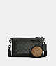 COACH®,HOLDEN CROSSBODY IN SIGNATURE CANVAS,mixedmaterial,Mini,Gunmetal/Charcoal/Black Multi,Front View