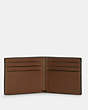 COACH®,SLIM BILLFOLD WALLET,Pebbled Leather,Gunmetal/Terracotta/Saddle,Inside View,Top View