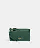 COACH®,DOUBLE ZIP WALLET,Pebbled Leather,Im/Dark Pine,Front View