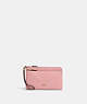 COACH®,DOUBLE ZIP WALLET,Pebbled Leather,Gold/Light Blush,Front View