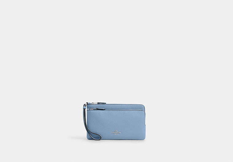 Coach Outlet Double Zip Wallet In Blue
