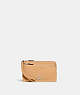 COACH®,DOUBLE ZIP WALLET,Pebbled Leather,Mini,Silver/Latte,Front View