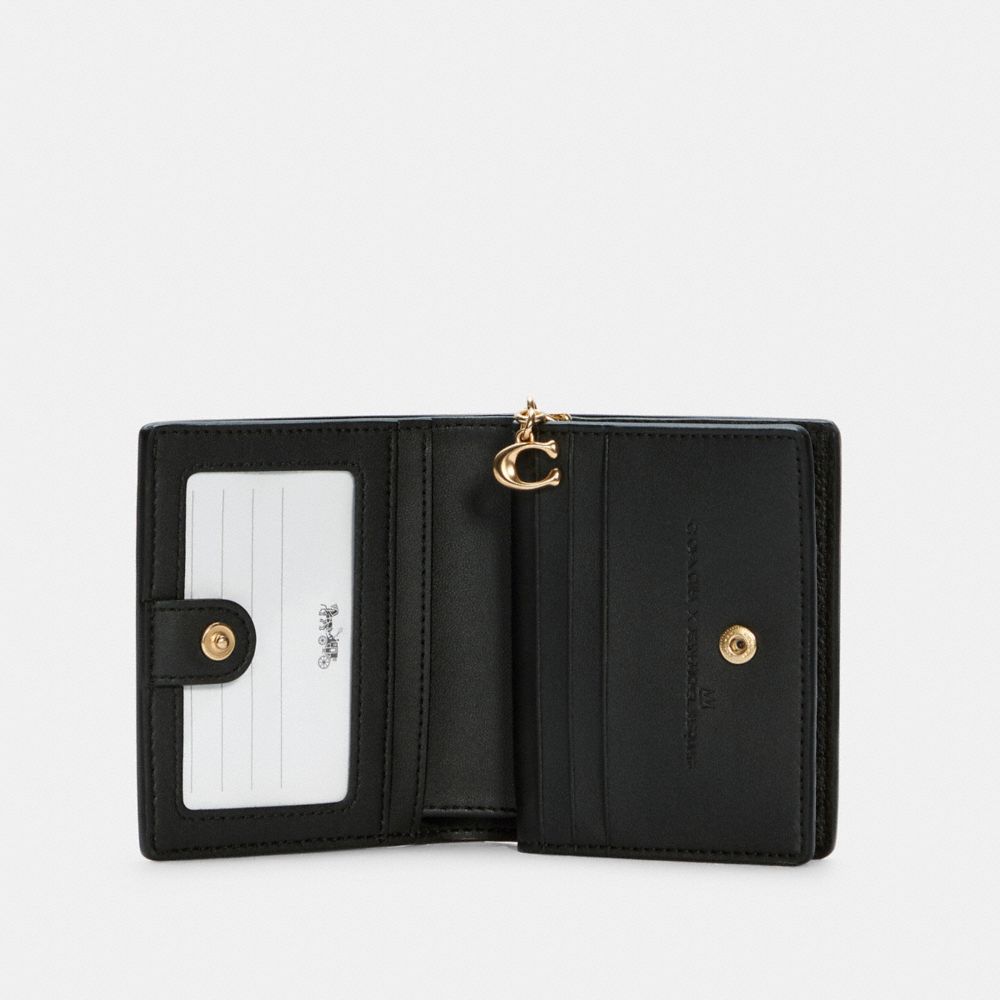 COACH®,COACH X JEAN-MICHEL BASQUIAT SNAP WALLET,Gold/Black Multi,Inside View,Top View