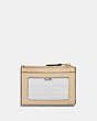 COACH®,COACH X JEAN-MICHEL BASQUIAT MINI SKINNY ID CASE,Mini,Gold/Ivory/Multi,Back View