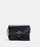 COACH®,BRYNN FLAP CROSSBODY,Smooth Leather/Exotic,Small,Gold/Midnight,Front View