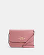 COACH®,BRYNN FLAP CROSSBODY BAG,Crossgrain Leather,Medium,Gold/True Pink,Front View