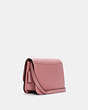 COACH®,BRYNN FLAP CROSSBODY BAG,Crossgrain Leather,Medium,Gold/True Pink,Angle View