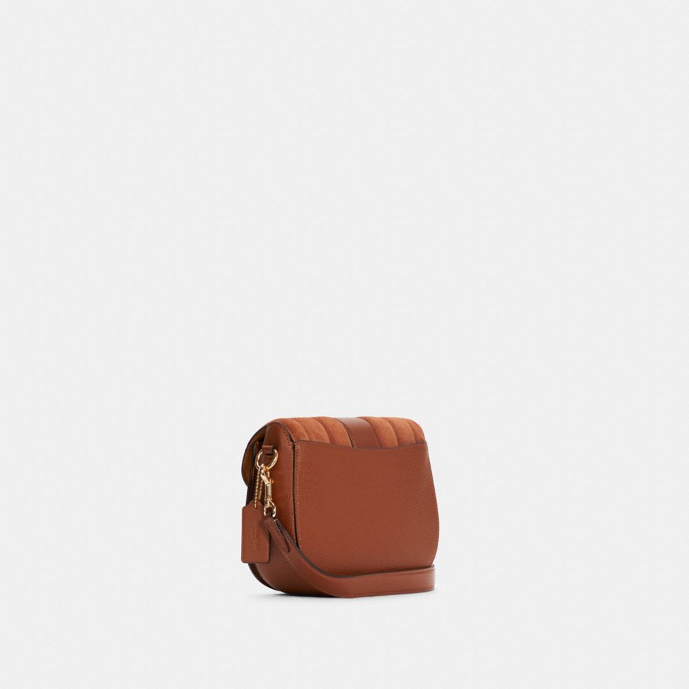 COACH®,Georgie Saddle Bag With Linear Quilting,,Angle View