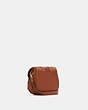COACH®,GEORGIE SADDLE BAG WITH LINEAR QUILTING,Smooth Leather/Pebble Leather/Suede,Medium,Gold/Redwood,Angle View
