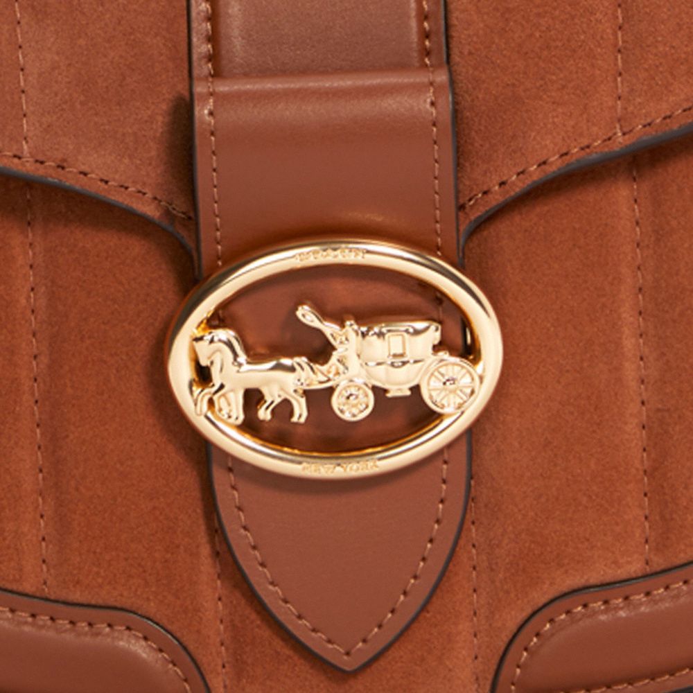 COACH®,Georgie Saddle Bag With Linear Quilting,,Detail View