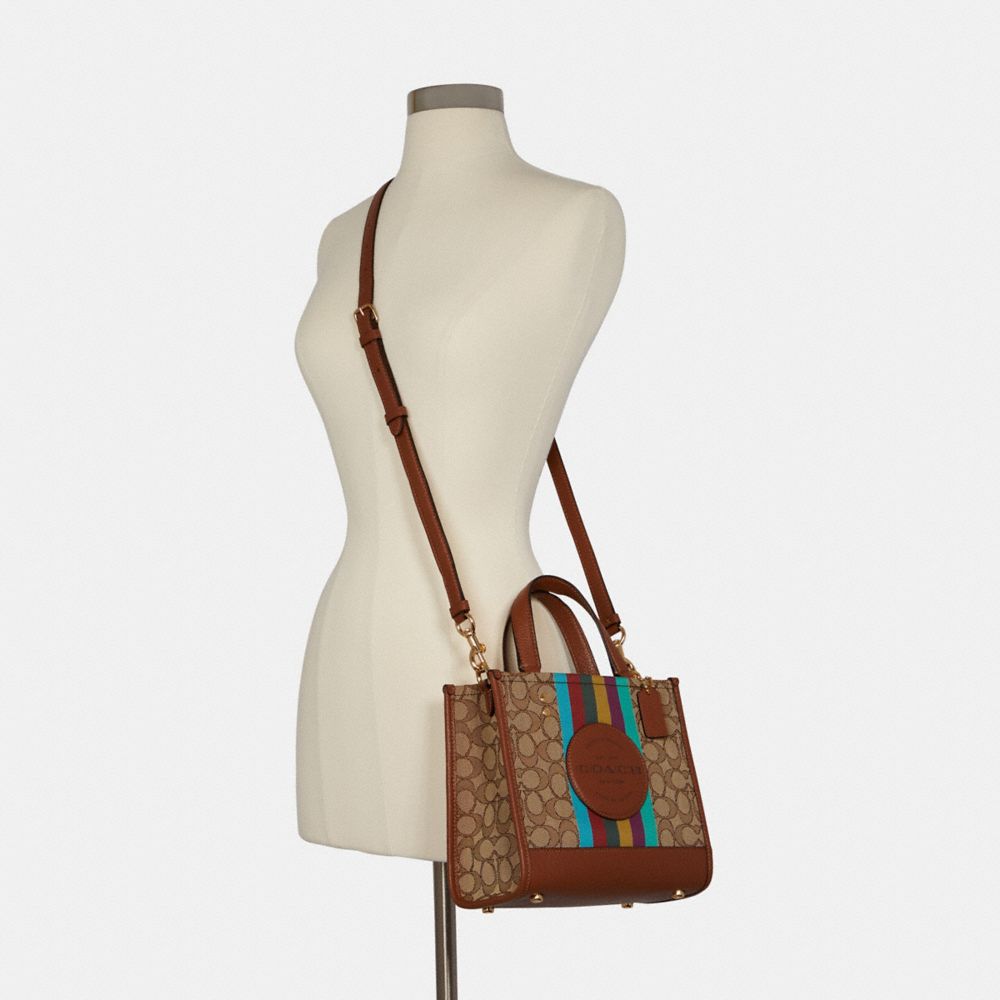 Dempsey Tote Bag 22 In Signature Jacquard With Stripe And Coach Patch