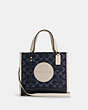 COACH®,DEMPSEY TOTE 22 IN SIGNATURE JACQUARD WITH COACH PATCH,Medium,Gold/Denim Multi,Front View